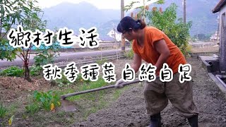 鄉村生活,秋季種菜,自給自足 ｜逛高雄美濃福安里最大菜苗場 ｜一個人食晚餐奶油鮭魚燉飯｜住在三合院裡鄉村生活,大山下Yuting