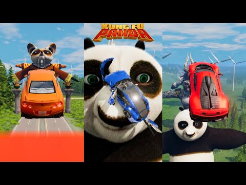 Cars Vs Kung Fu Panda Characters #14 😱 BeamNG.Drive | The Real Granny