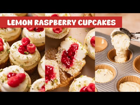 Pistachio Lemon Raspberry Cupcakes