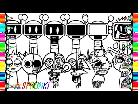 Incredibox SPRUNKI Coloring Pages / Fun Bot vs Raddy Phases 1 2 3 4 5 6 / NCS Music