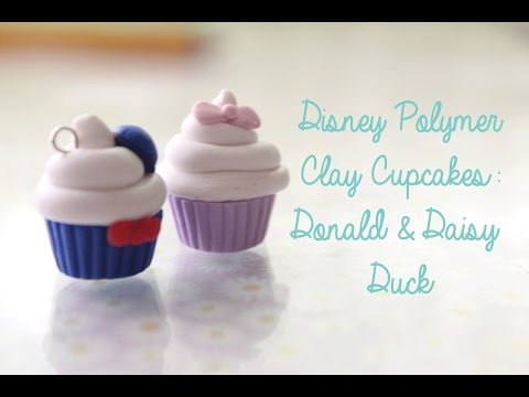 Disney Polymer Clay Cupcakes: Donald and Daisy Duck!