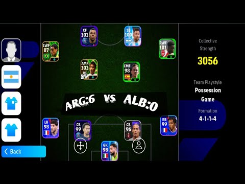 Aʀɢᴇɴᴛɪɴᴀ  Ꮩs  Aʟʙ Kɪɴɢㅤ6=‌0..🔥🔥   #efootball nice gameplay you watching the video..💥