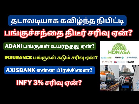 தடாலடியாக கவிழ்ந்த நிபிட்டி - பங்குச்சந்தை திடீர் சரிவு ஏன்? | Tamil | Adani Stocks | Insurance