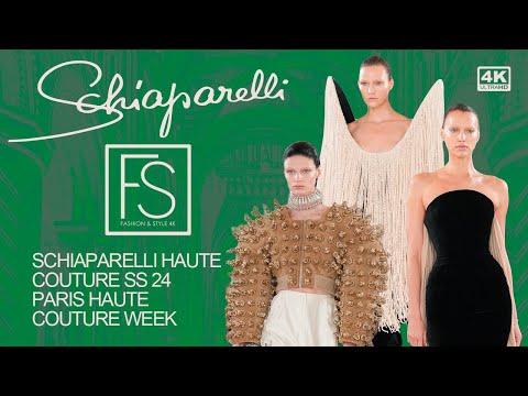 SCHIAPARELLI HAUTE COUTURE SS 2024  4K Karlie Kloss, Natasha Poly ‘Schiaparalien' Paris Fashion Week