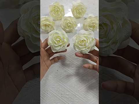 DIY crepe paper rose flower #diy #flowers #gift #craft #handmadegifts #rose #diyfashion #handcraft