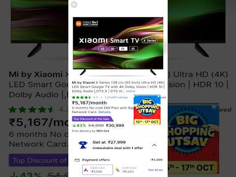 Xiaomi X Series 55inch Ultra HD 4K LED Smart Google TV ₹27999 only