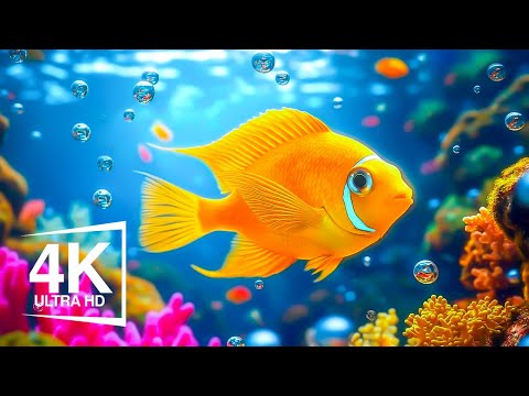 Aquarium Video 4k (ULTRA HD) 🐠 4k footage of rare sea creatures. Meditation music to reduce stress