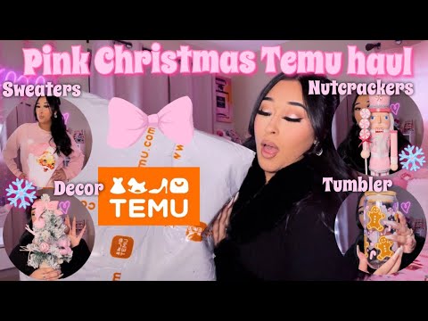 PINK TEMU CHRISTMAS HAUL 2023 | a very girly pinkmas haul