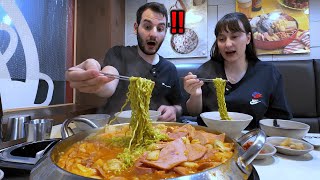 Why Does Korean Spam Taste Different?! Trying Korean Army Stew in Korea! Mukbang budae jjigae