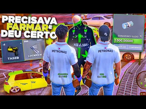 RECOMEÇANDO NO MODO FARMAR com MOD MENU no GTA RP