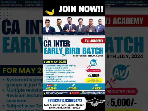 Haven't registered for the CA Inter Early Bird Batch yet?Do it now! #caresults #cainterclasses