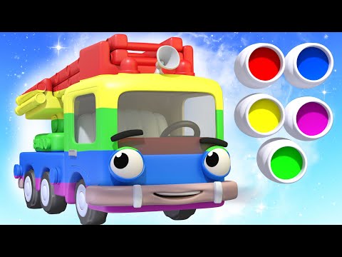 Paint the Fire Truck & Learn Colors! Panda Bo Finger Family & Nursery Rhymes for Kids