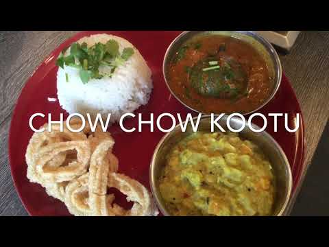 Simple lunch recipe-kathirikkai kara kulambu and chow chow kootu recipe in tamil