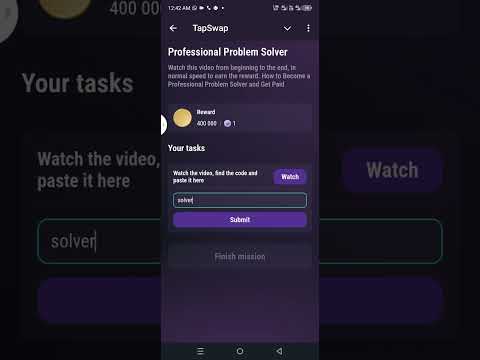 Professional Problem Solver TapSwap video code#tapswap #foryou #viralvideo #tapswapcode