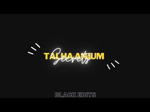 Talha Anjum - Secrets | Prod. by UMAIR Black Screen Status