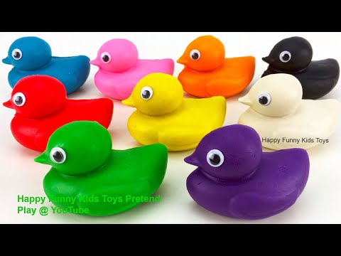 Learn Colors with Play Doh Ducks Making Ice Cream Popsicle Plus Surprise Toys