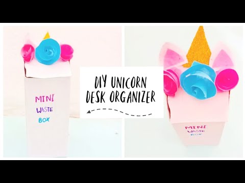 Diy Unicorn Desk organizer / Diy Mini waste box with Dark fantasy box / Best out of Waste