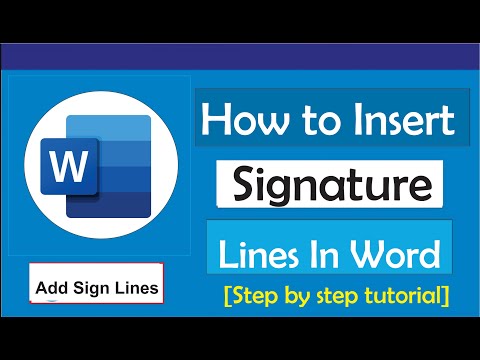 How To Insert Signature Line In Word -  Microsoft Word