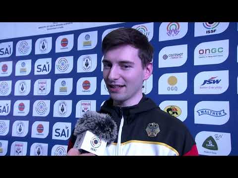 Interview Robin Walter GER Silver Medal 10m Air Pistol Men Delhi IND - ISSF World Cup Final