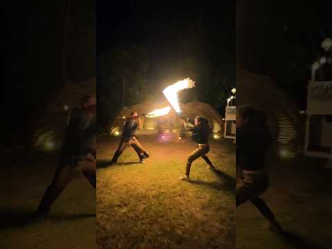 Fire Sword Fight!! Flame Breathing In Real Life!?