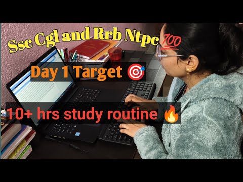 🔥Ssc Cgl &Rrb Ntpc study vlog🎯 An honest day in my life✨#5am study routine🌞#Day 1target🎯#motivation