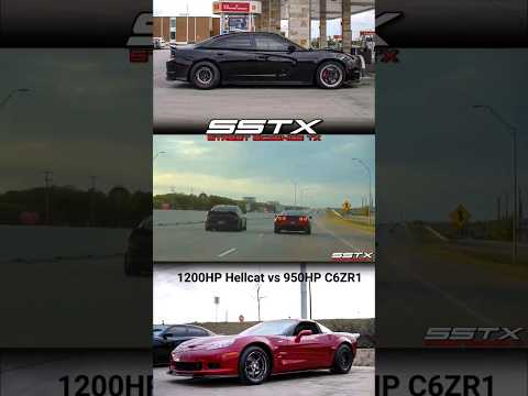 1200hp Whipple Hellcat on Nitrous vs 950hp Gutted ZR1 #corvette #streetracing #zr1 #hellcat #Whipple