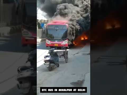 Fire broke out in DTC bus in Mihalpur area at delhi | #shorts