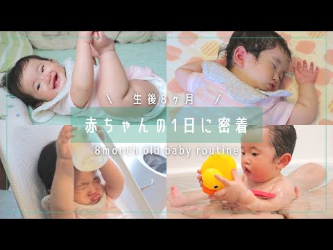 【生後8ヶ月】赤ちゃんの1日に密着/パパが帰ってくるまではワンオペ育児/完ミ/ルーティン