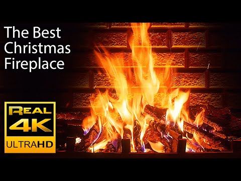 4K Relaxing Fireplace & The Best Instrumental Christmas Music & Crackling Fire Sounds 🔥 UHD 2 Hours