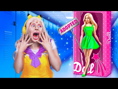 I'M ADOPTED BY BARBIE?! 😱 Extreme MAKEOVER FROM NERD TO BARBIE