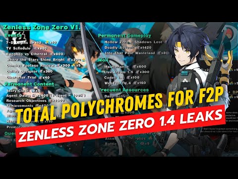 Zenless Zone Zero 1.4 Leaks Estimated Polychrome for F2P