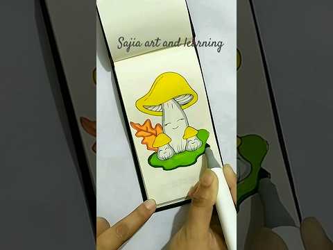 mushroom drawing with tip marker #shorts #youtubeshorts #art #creative  #painting