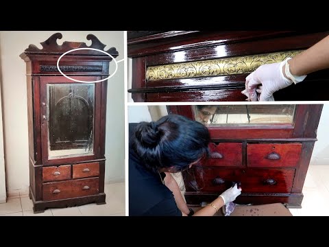 Restoring 19 th Century Teak Wood Cupboard (Satisfying) 🪵