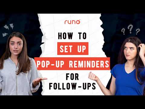 How to set up pop-up reminders for follow ups | Mobile App | Runo