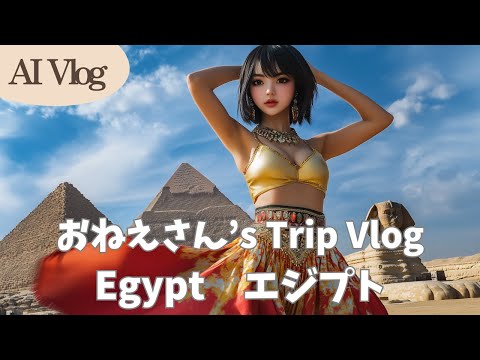 Onee-san's Egypt Travel Vlog! Chaos at the Pyramids? Hilarious Hiroyuki AI Commentary!