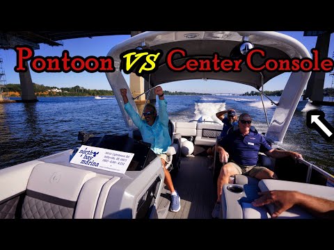 Two Boats with 350 Honda's Race ! Pontoon vs Fishing Boat !