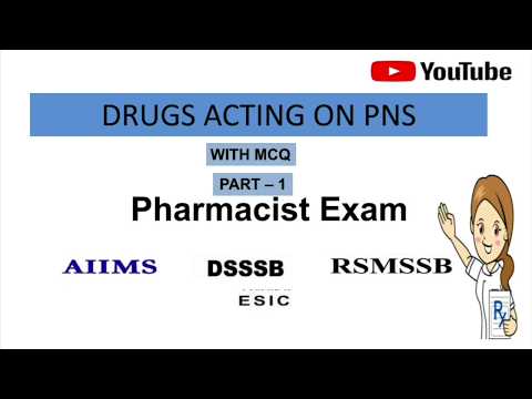 Drugs acting on PNS|Pharmacist Exam preparation2020|AIIMS,DSSSB,RSMSSB,ESIC