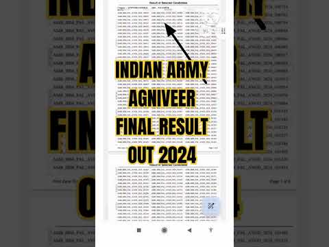 Army Agniveer Final Result Out 2024 | Agniveer Final Result | #agniveer #army #exampur #indianarmy