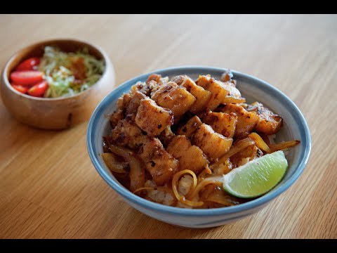 【Speak slowly】Ginger Roasted Thick Pork Rice Bowl | Ginger Roast Pork | Homemade Cabbage Sauce