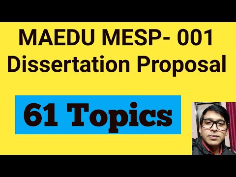 M. A. Education dissertation proposal topics || IGNOU MAEDU Synopsis Topics | MESP-001