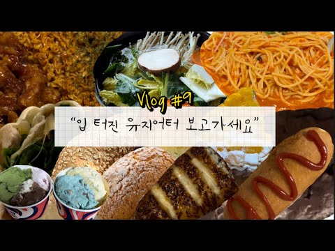 Vlog #9 | 빵먹고 입터진 유지어터,아웃백,샌드위치만들기,스무디만들기,베스킨라빈스,주간먹방,1일1빵,