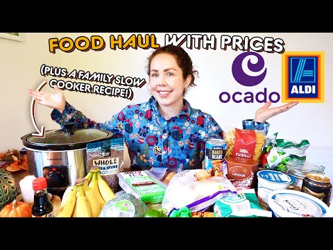 ALDI AND OCADO M&S FOOD HAUL UK 2023 | Grocery Shop Haul October 2023 & Family Slow Cooker Recipe