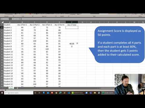 Use IF and COUNTIF in Excel to Calculate Scores with a Possible Extra Credit Bonus