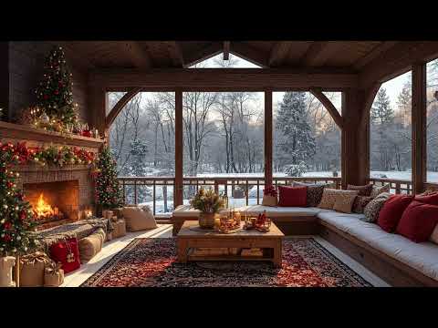 Feeling Relieved at Morning Cozy Christmas Ambience 🎄 Christmas Jazz Music 2025 with Fireplace Sound