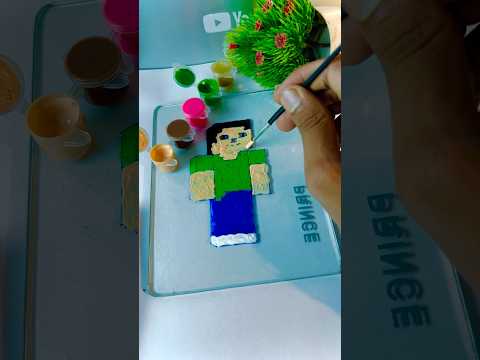 Minecraft character painting  🖼️ at home #shortsfeed #howtomake #3dart #3d #painting ￼