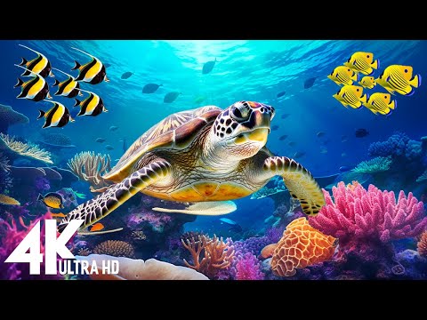 Ocean 4K - Sea Animals for Relaxation, Beautiful Coral Reef Fish in Aquarium(4K Video Ultra HD) #13