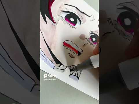 Drawing TANJIROU 🔥 || Demon Slayer / Kimetsu no Yaiba #shorts #demonslayer