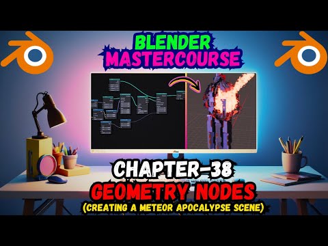 BLENDER MASTERCOURSE: Chapter-38: Geometry Nodes: Creating a Meteor Apocalypse Scene