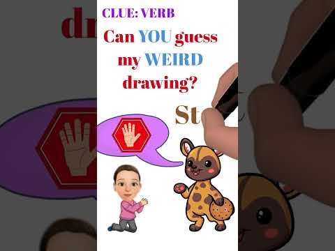 Can you solve the wacky drawing?  Learn English verbs with games