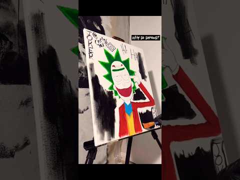 Joker vs. Rick and Morty Painting Just For Fun #artist #painting #youtubeshorts